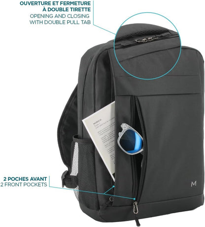 MOBILIS Laptop Backpack 16 Inches (18L) Compact Design Business Bag Black