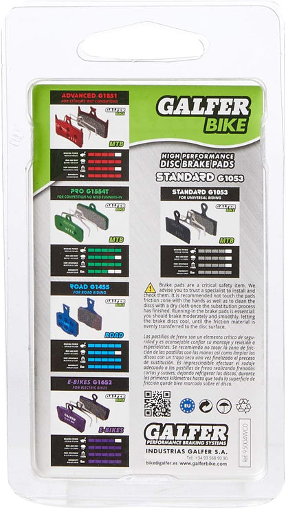 GALFER Bike Standard Brake Pads SRAM Guide/AVID XO TRAI, Unisex Children, Nero, Standard