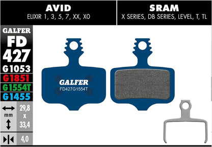 Galfer Bremsbeläge Avid Elixir XX/X0/X7/X9 Road 2017