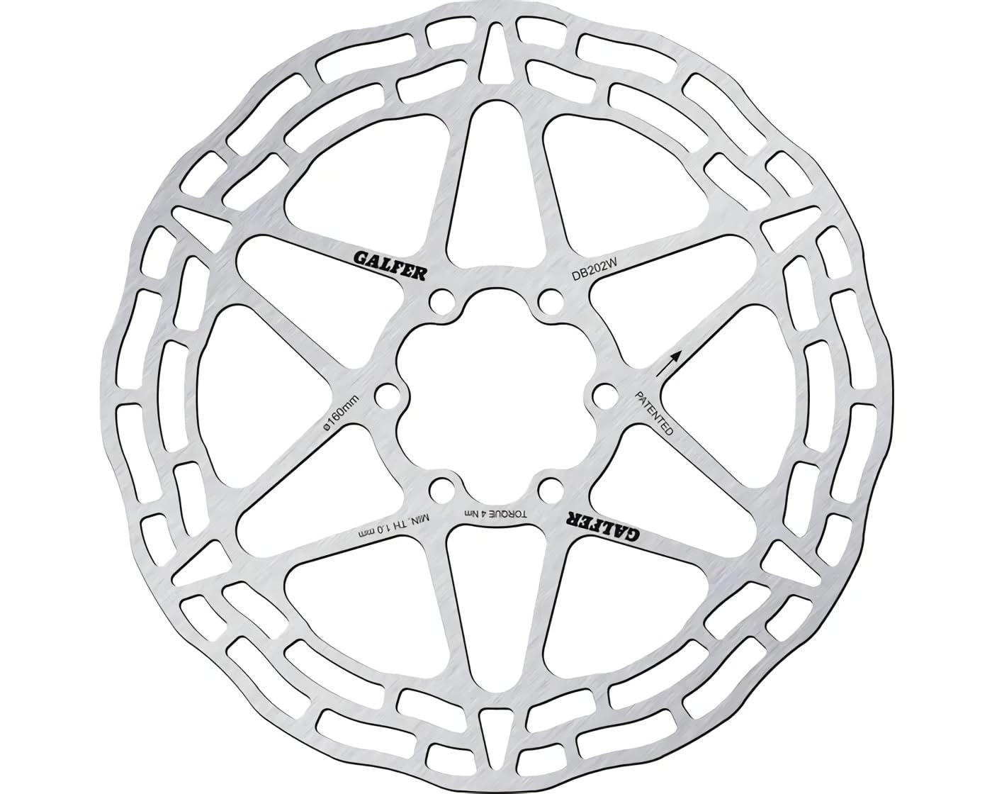 GALFER Drive Wave Trial Brake Disc for Bicycle, Silver, 160 mm