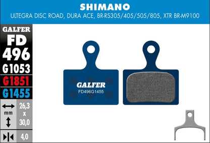 Galfer Bike Brake Pad Shimano ULTEGRA Disc Road, Adults Unisex, Black, Standard