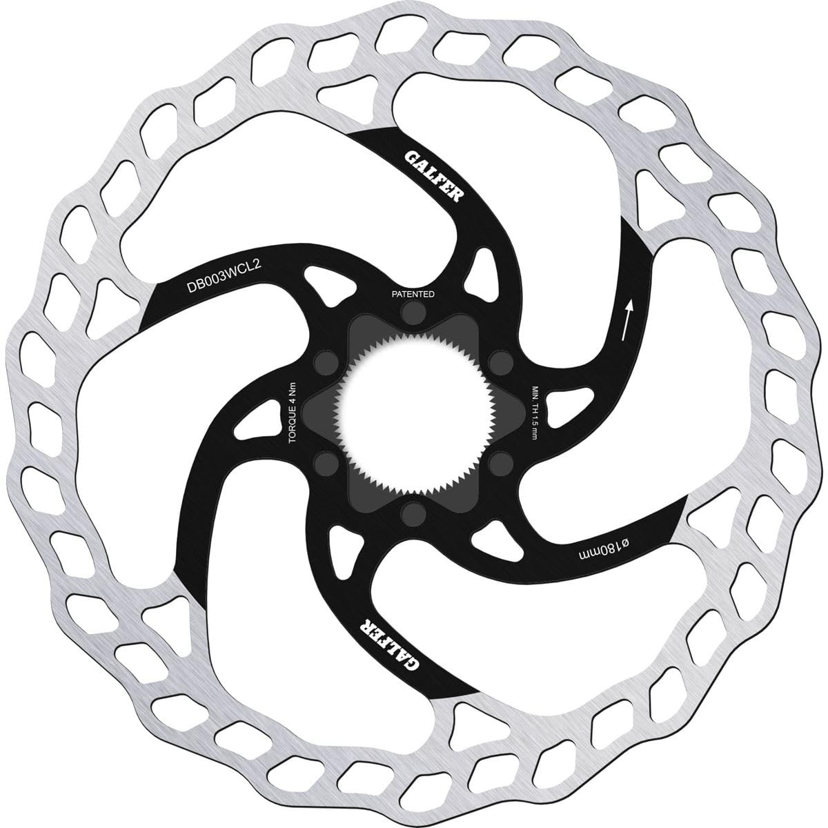 Galfer MTB-Bremsscheibe Wave Fixed Center Lock 180 x 2.0 mm