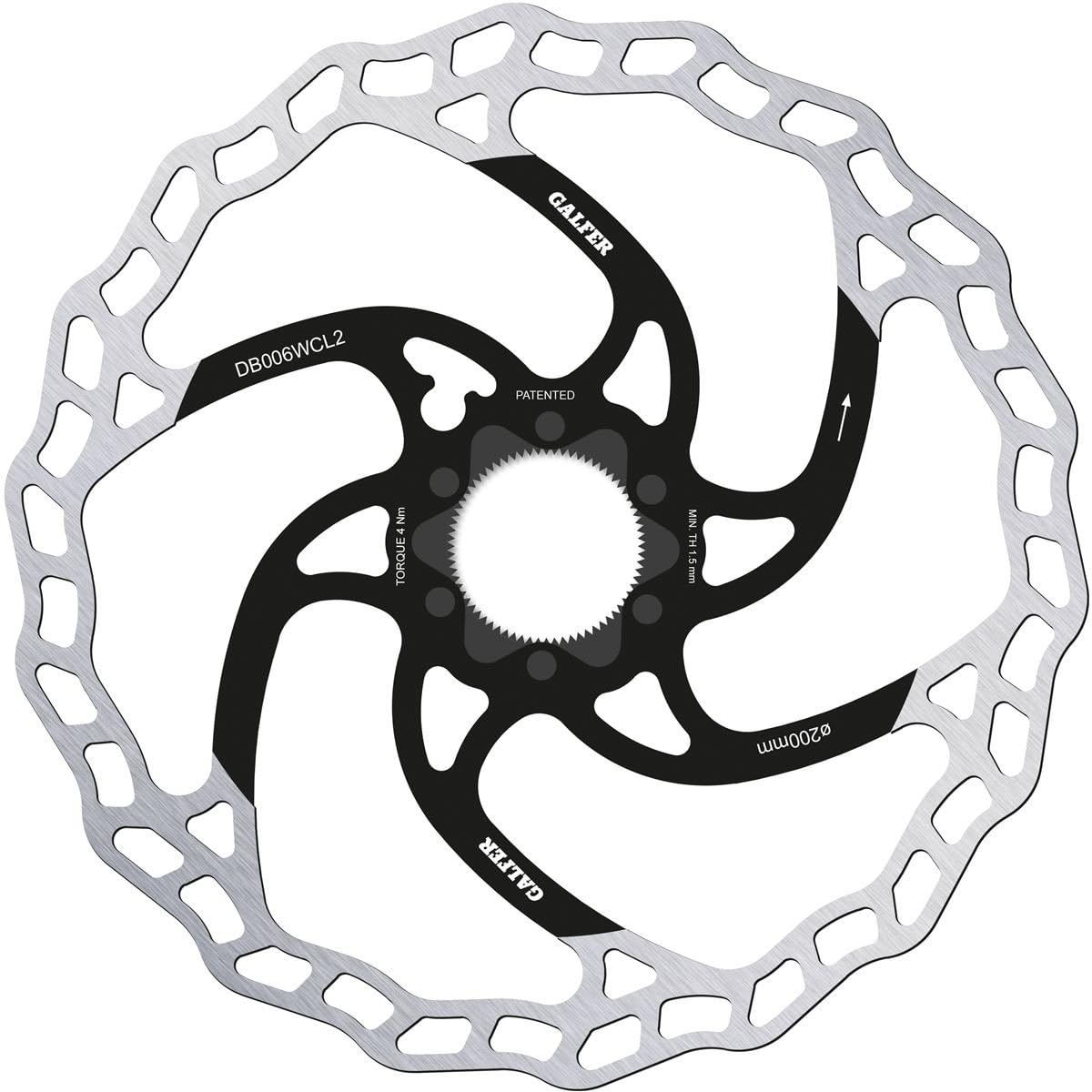 Galfer MTB-Bremsscheibe Wave Fixed Center Lock 200 x 2.0 mm, E-Bike-Ready
