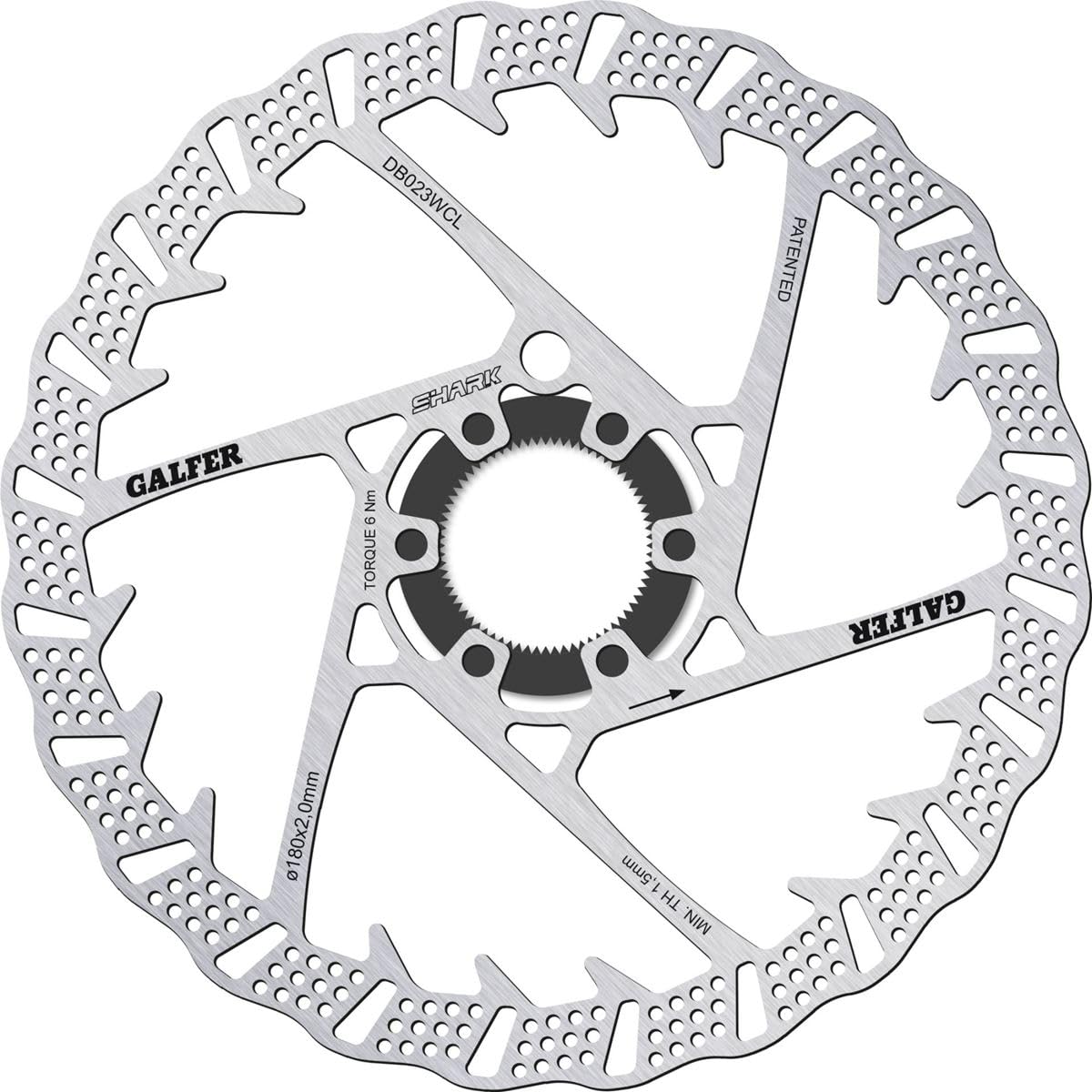 Galfer MTB-Bremsscheibe Shark Center Lock 180 x 2.0 mm