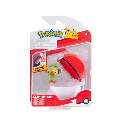 Pokémon Clip 'N' Go Grookey en Poké Ball - Inclusief 2 inch Battle Figuur en Poké Ball Accessoire