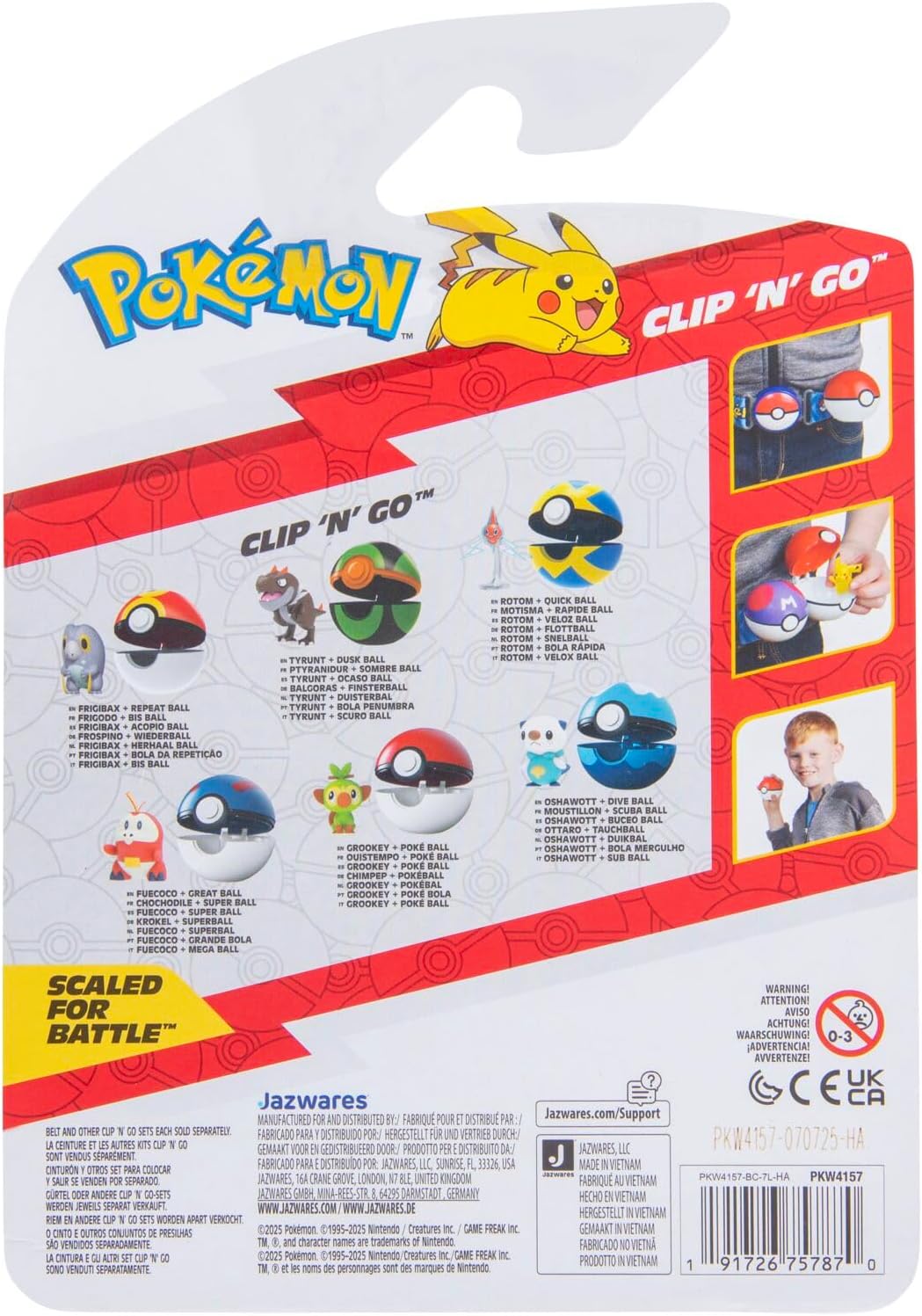 Pokémon Clip 'N' Go Grookey en Poké Ball - Inclusief 2 inch Battle Figuur en Poké Ball Accessoire