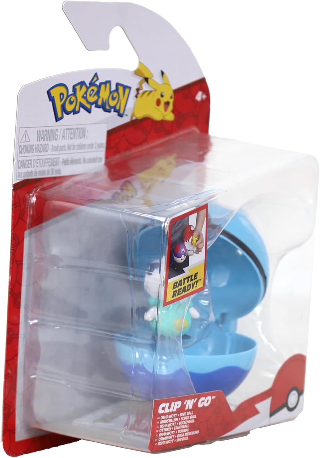 Pokémon Clip ‘N’ Go Oshawott and Dive Ball - Includes 2-Inch Battle Figure and Poké Ball Accessory