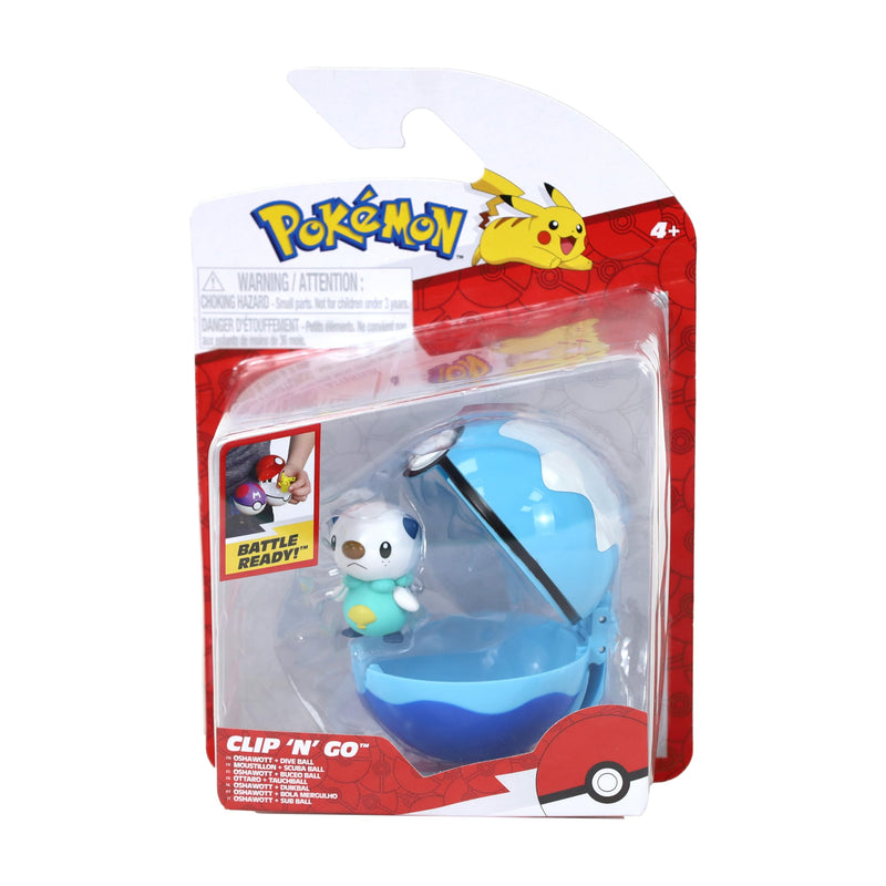 Pokémon Clip ‘N’ Go Oshawott and Dive Ball - Includes 2-Inch Battle Figure and Poké Ball Accessory