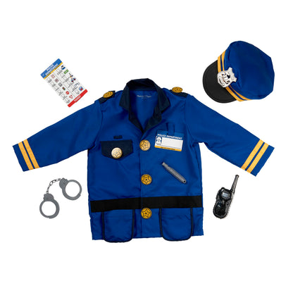Melissa & Doug Police Officer Role-Play Costume Set, Police Officer Costume, Halloween Costume, Kids Costume, 3+, Gift for Boy or Girl