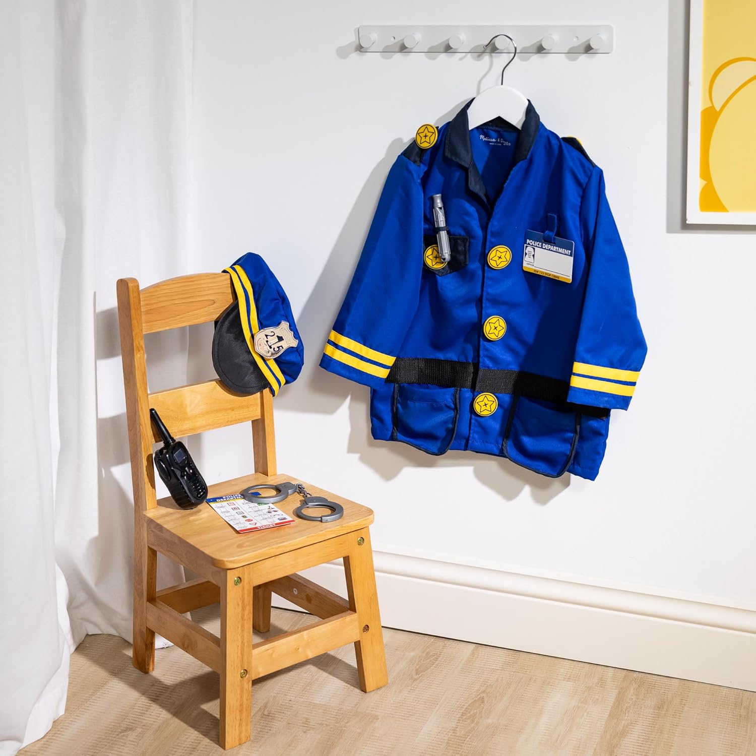 Melissa & Doug Police Officer Role-Play Costume Set, Police Officer Costume, Halloween Costume, Kids Costume, 3+, Gift for Boy or Girl