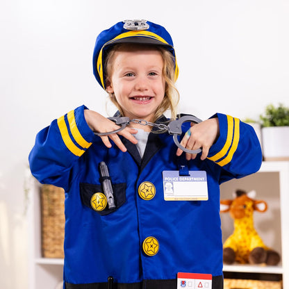 Melissa & Doug Police Officer Role-Play Costume Set, Police Officer Costume, Halloween Costume, Kids Costume, 3+, Gift for Boy or Girl