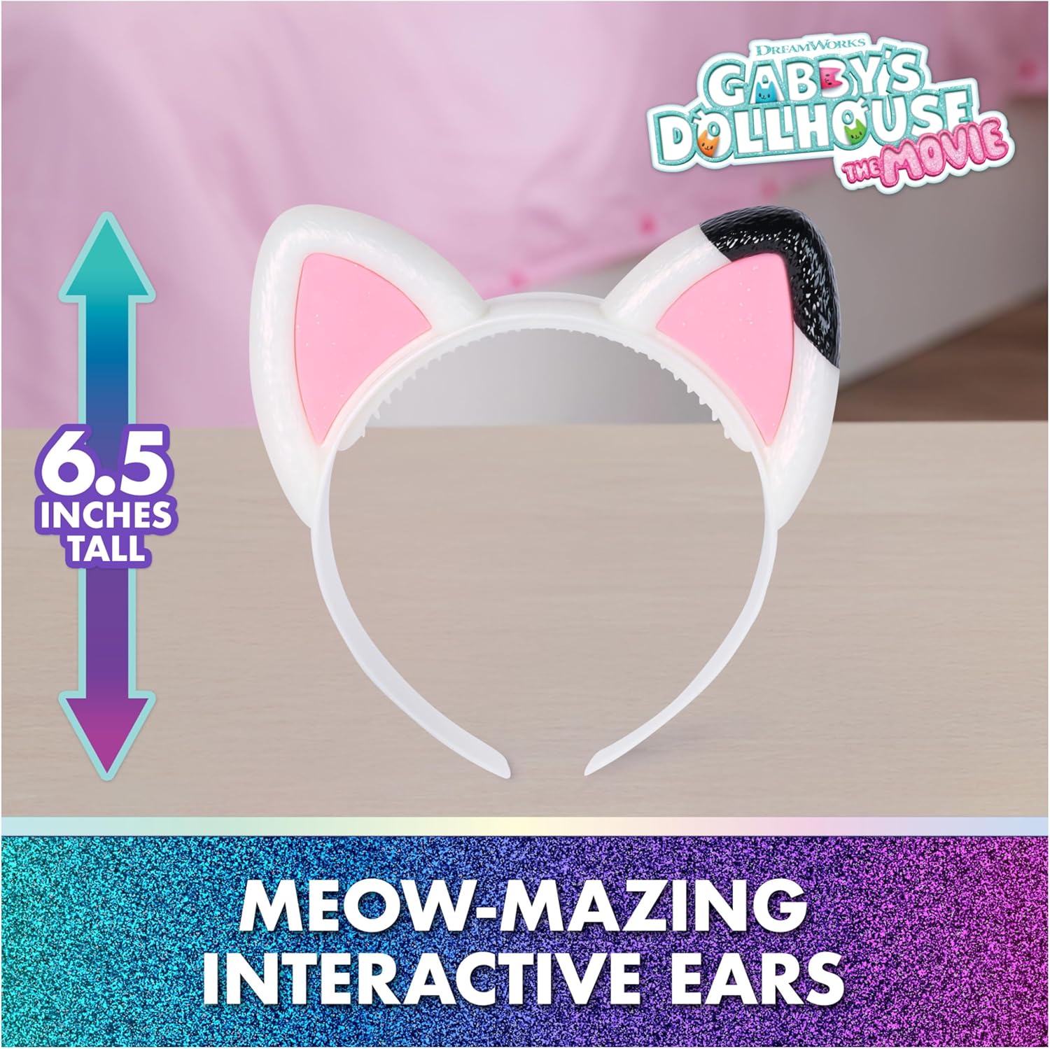 Gabby's Dollhouse: The Movie, Meow-mazing Interactive Ears, Hairband with Lights, Sounds and 3 Modes of Play, Kids Toys for Girls and Boys Ages 3 and Up