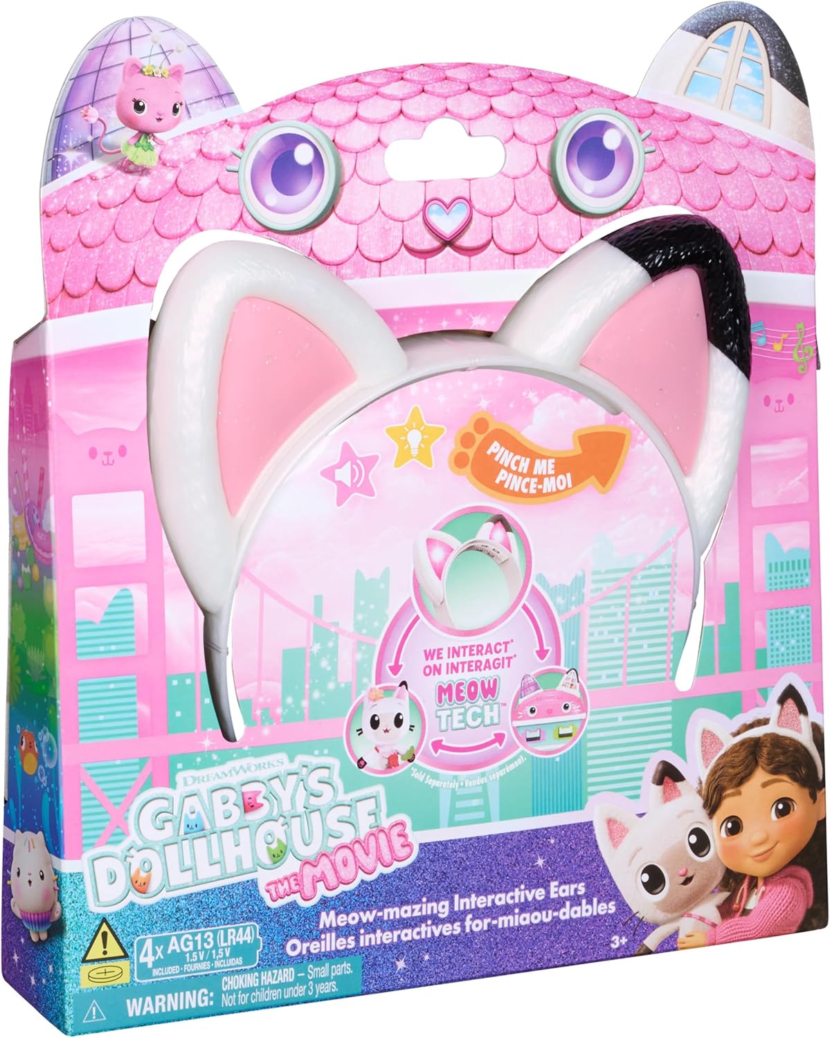 Gabby's Dollhouse: The Movie, Meow-mazing Interactive Ears, Hairband with Lights, Sounds and 3 Modes of Play, Kids Toys for Girls and Boys Ages 3 and Up