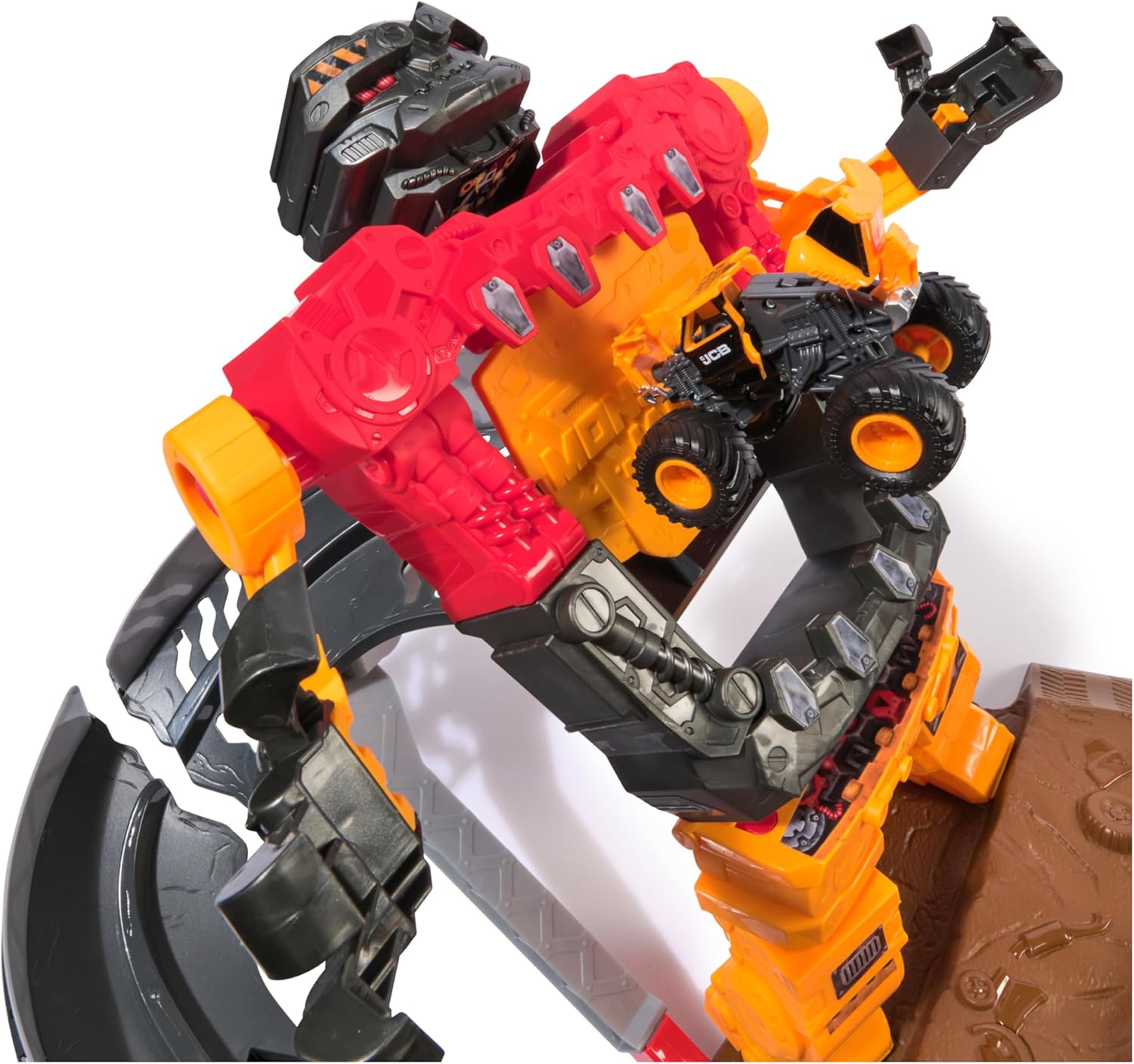 Monster Jam Smash & Bash SmashBot Playset with Launcher, Exclusive 1:64 Scale Monster Truck, 15-Inch Repairable Robot, Kids Toys for Boy and Girls Age 3 and up