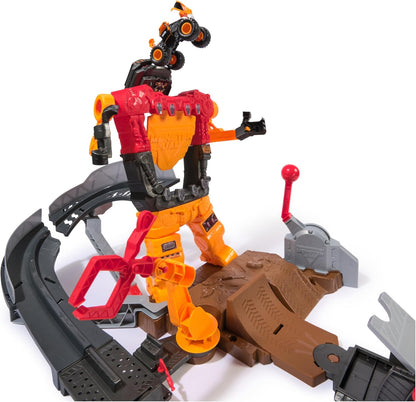 Monster Jam Smash & Bash SmashBot Playset with Launcher, Exclusive 1:64 Scale Monster Truck, 15-Inch Repairable Robot, Kids Toys for Boy and Girls Age 3 and up
