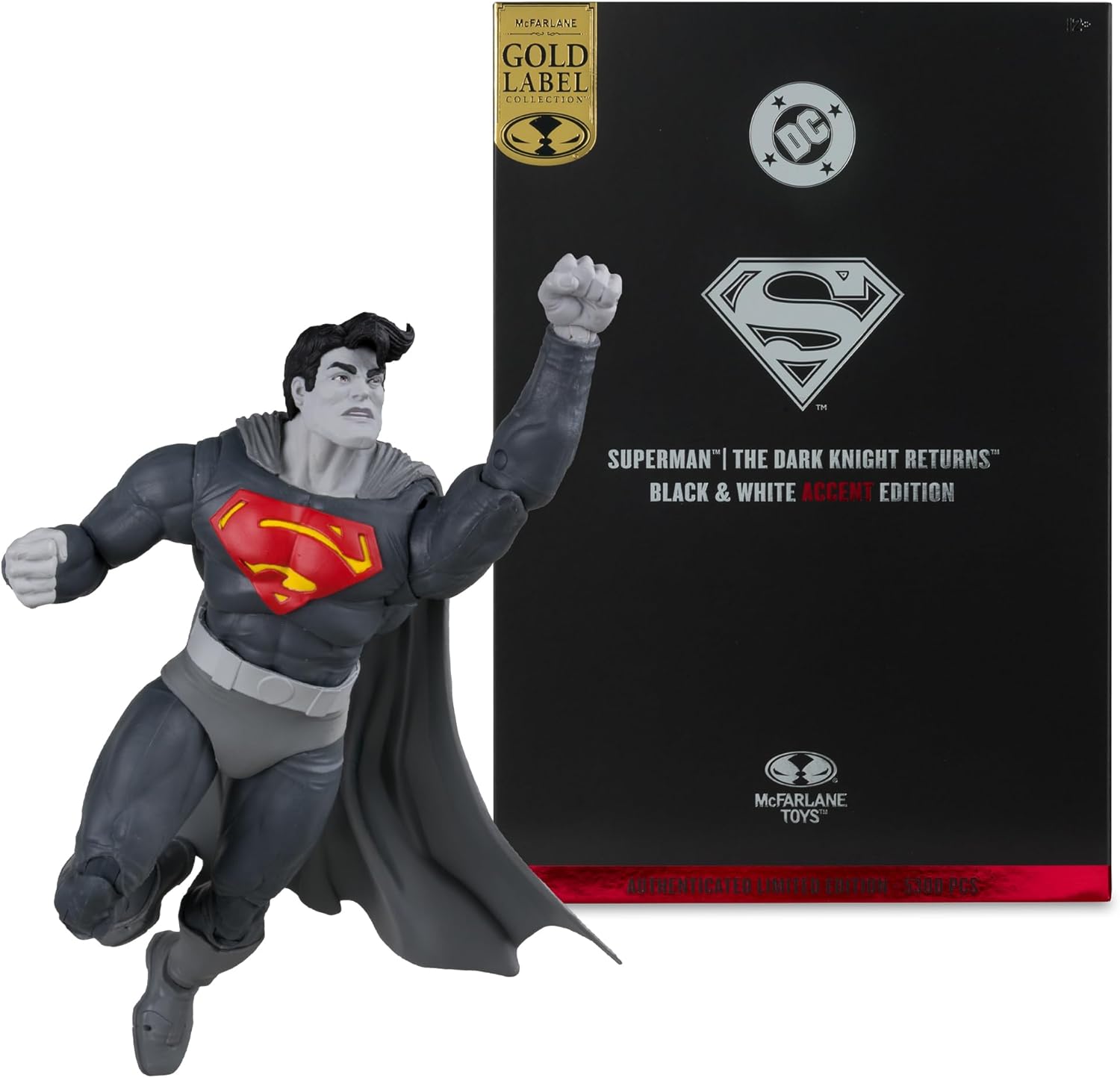 McFarlane DC Multiverse Actionfigur Superman (The Dark Knight Returns) (Black & White Accent Edition) (Gold Label) 18 cm