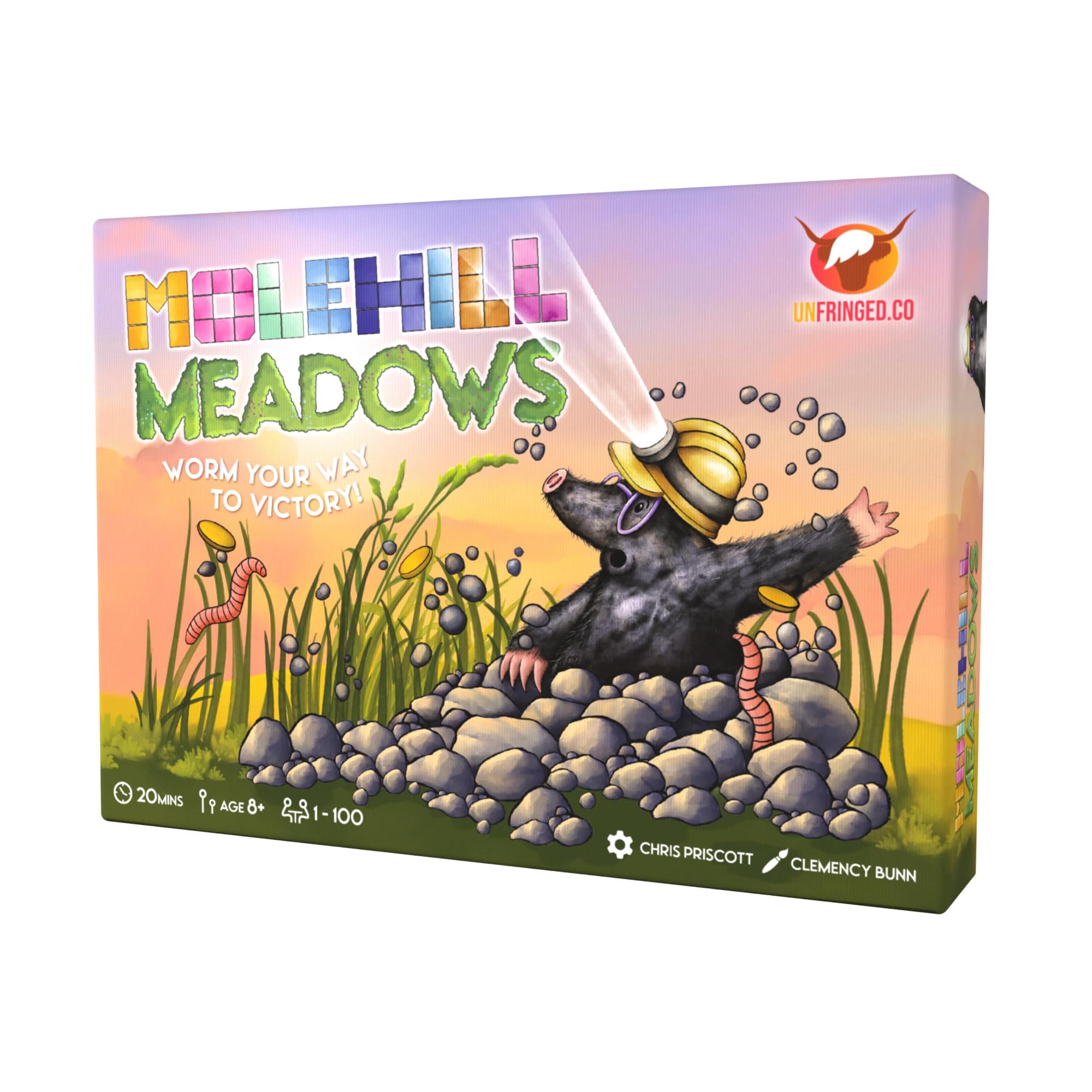 Molehill Meadows | Board game | Ages 8+ | 1-100 Players | 20 Minutes Playing Time