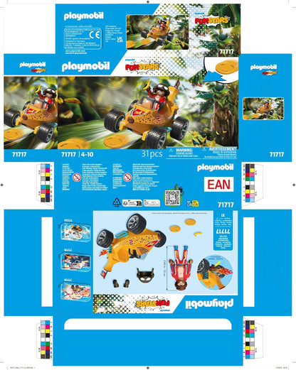 PLAYMOBIL Fun Stars 71717 Gazonbanaan, speelgoed vanaf 4 jaar, cadeau voor kinderen, speelgoedauto, met terugtrekmotor en schietfunctie
