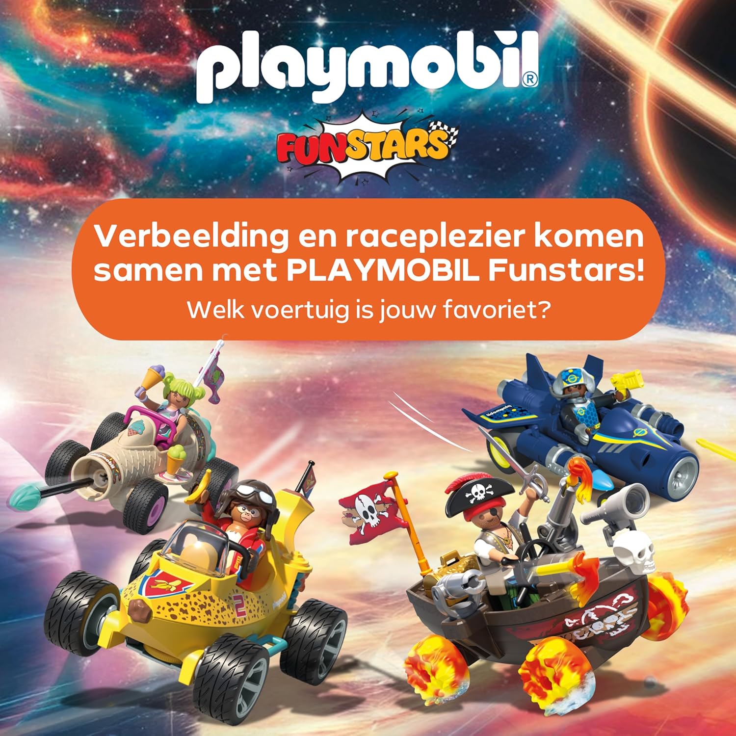PLAYMOBIL Fun Stars 71717 Gazonder, speelgoed vanaf 4 jaar, cadeau voor kinderen, speelgoedauto, met terugtrekmotor en schietfunctie
