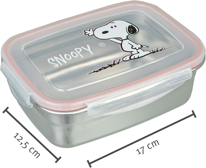 Undercover Snoopy Lunch Box with Rubber Seal Stainless Steel 550 ml Capacity Sandwich Box School Lunch Box for Children