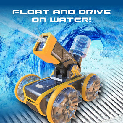 SilverLit Exost Hydro Blast RC Car for Kids with Water Blaster and Dual Land and Water Mode | Shoots Water up to 5 Metres with Auto Refill | 2 Speed Settings, 2.4GHz Remote, Rechargeable Battery 5+