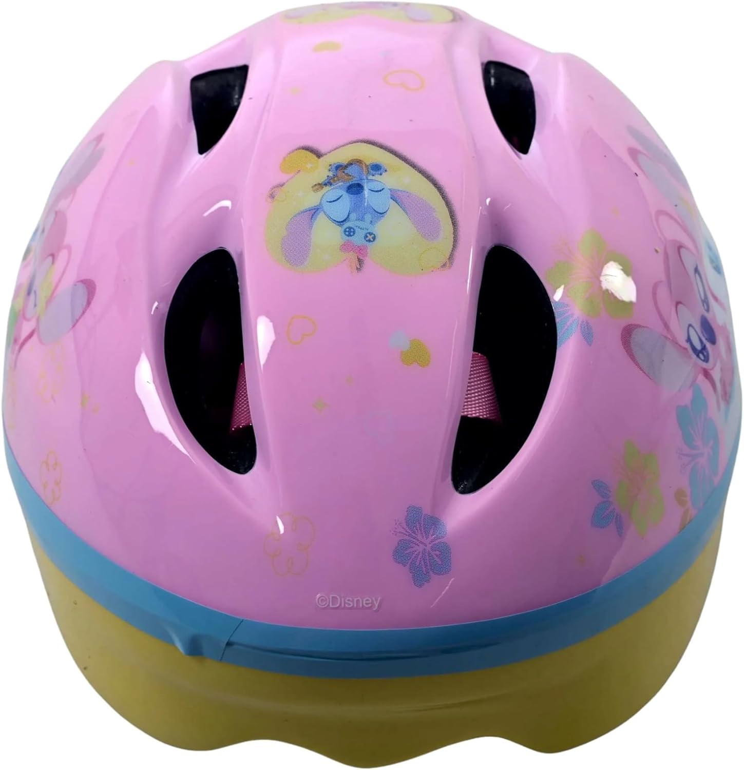 Disney Stitch Kids Bike Helmet - 52-56cm, Dial Adjustable Toddler Helmet for Girls with Ventilation, Extra Lightweight - Officially Licensed Disney Stitch Design for Cycling Safety - Pink