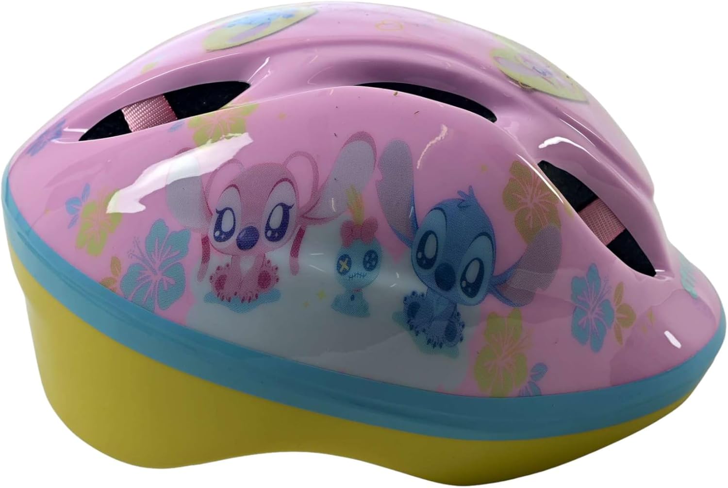 Disney Stitch Kids Bike Helmet - 52-56cm, Dial Adjustable Toddler Helmet for Girls with Ventilation, Extra Lightweight - Officially Licensed Disney Stitch Design for Cycling Safety - Pink