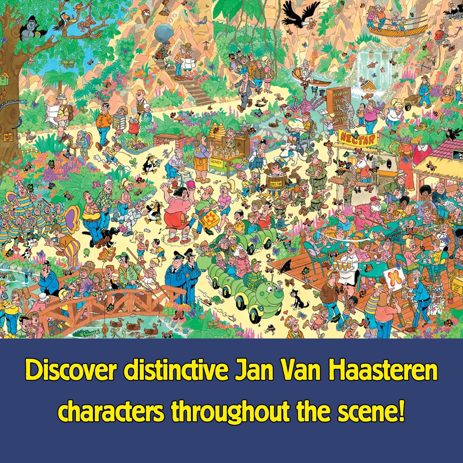 Jan van Haasteren Flutterly Fabulous - 1000 Piece Adults Puzzle, Large 1000 Pc Jigsaw Puzzles - 100% Recycled Cardboard Jigsaws - Fun Brainteasing Adult Puzzle for Birthday & Christmas - 68 x 49cm