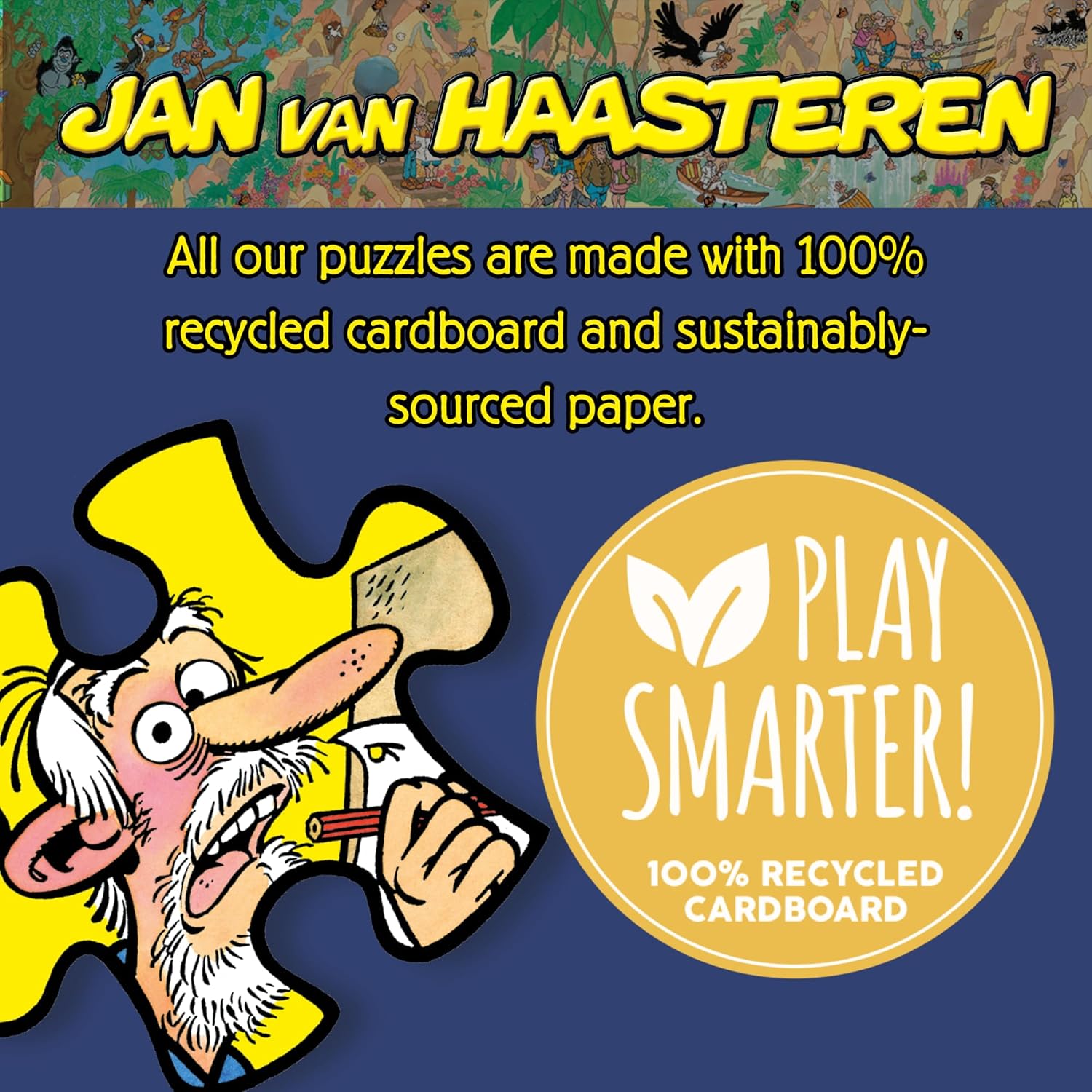 Jan van Haasteren Flutterly Fabulous - 1000 Piece Adults Puzzle, Large 1000 Pc Jigsaw Puzzles - 100% Recycled Cardboard Jigsaws - Fun Brainteasing Adult Puzzle for Birthday & Christmas - 68 x 49cm