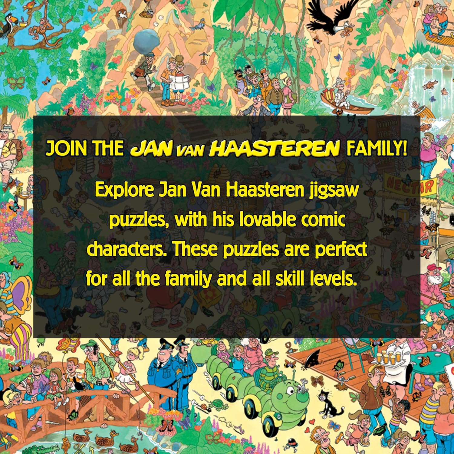 Jan van Haasteren Flutterly Fabulous - 1000 Piece Adults Puzzle, Large 1000 Pc Jigsaw Puzzles - 100% Recycled Cardboard Jigsaws - Fun Brainteasing Adult Puzzle for Birthday & Christmas - 68 x 49cm