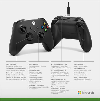 Xbox Wireless Controller - Carbon Black - cavo USB-C