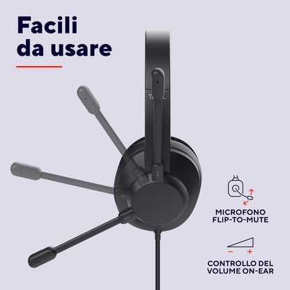Trust Ayda Max USB Cuffie con Microfono ENC Cancellazione del Rumore, Auricolari con Filo 1,80 m, Mic Noise Cancelling, 85% Plastica Riciclata, Headphones Over-Ear Cablato per PC Laptop Mac, Nero