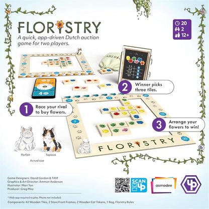 Uncommons Publishing | Floristry | Board Game | Ages 10+ | 2 Players | 20 Minutes Playing Time