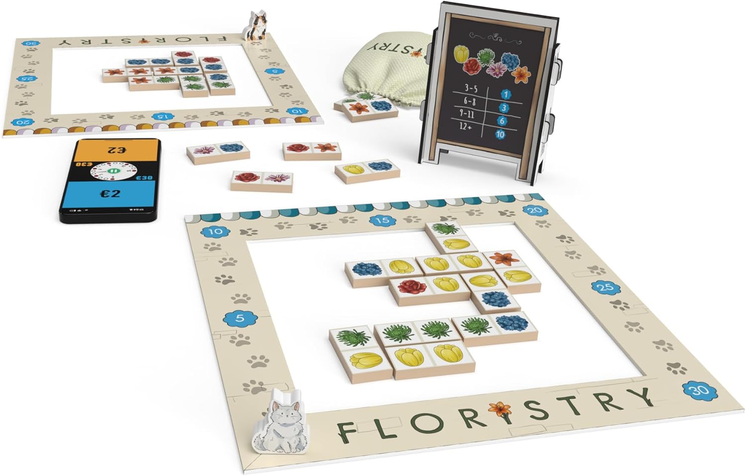 Uncommons Publishing | Floristry | Board Game | Ages 10+ | 2 Players | 20 Minutes Playing Time