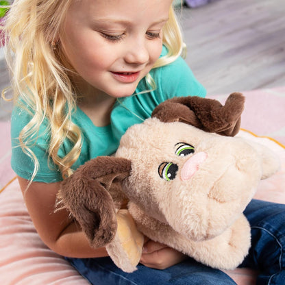 Basic Fun Pound Puppies Weighted Snuggles Plush – Tan with Brown Ears – Soft Huggable Comfort Toy with Classic Style – For Ages 3+