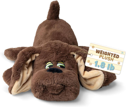 Basic Fun Pound Puppies Weighted Snuggles Plush – Dark Brown with Long Ears – Soft Weighted Plush Comfort Toy with Classic Design – For Ages 3+