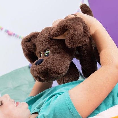 Basic Fun Pound Puppies Weighted Snuggles Plush – Dark Brown with Long Ears – Soft Weighted Plush Comfort Toy with Classic Design – For Ages 3+