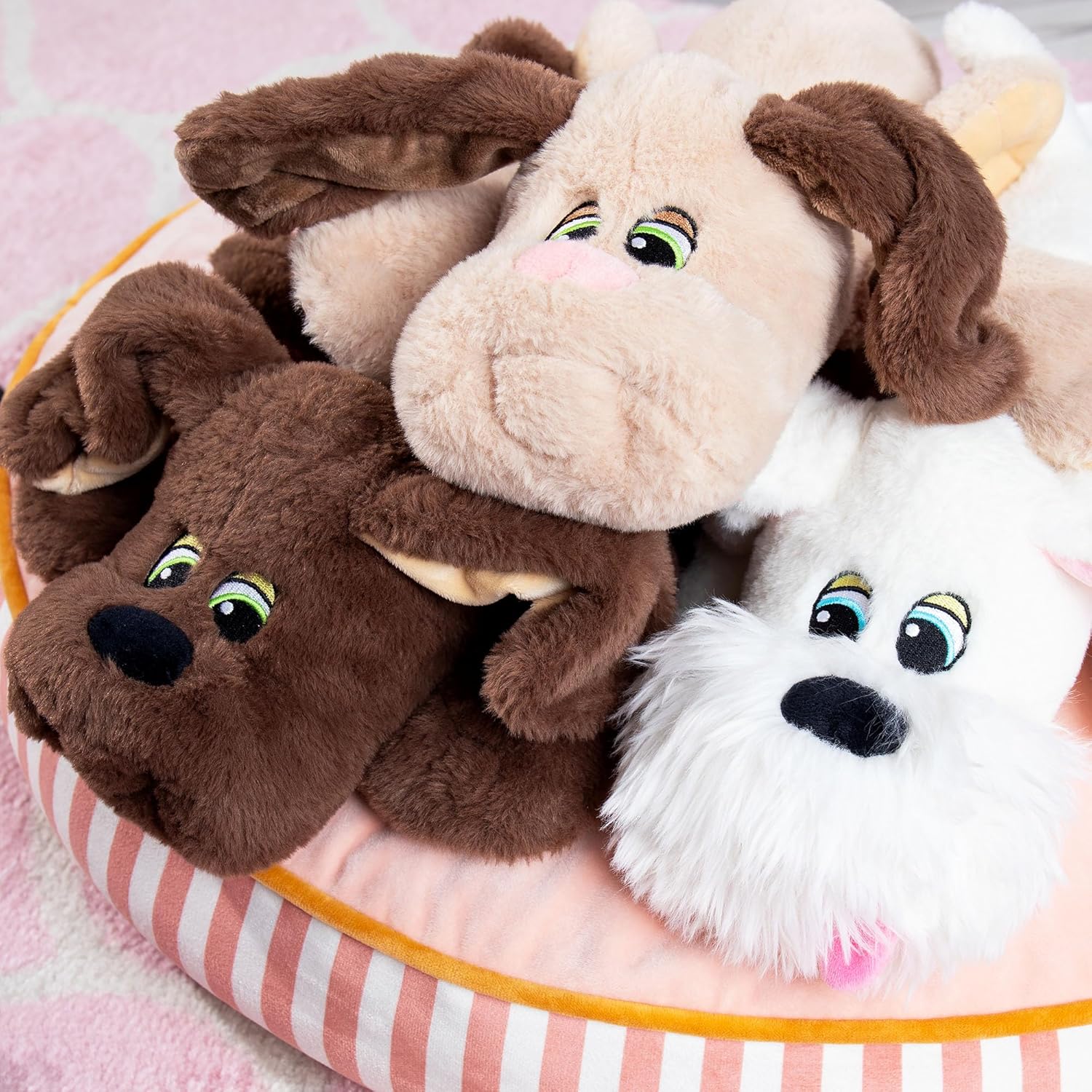 Basic Fun Pound Puppies Weighted Snuggles Plush – Dark Brown with Long Ears – Soft Weighted Plush Comfort Toy with Classic Design – For Ages 3+