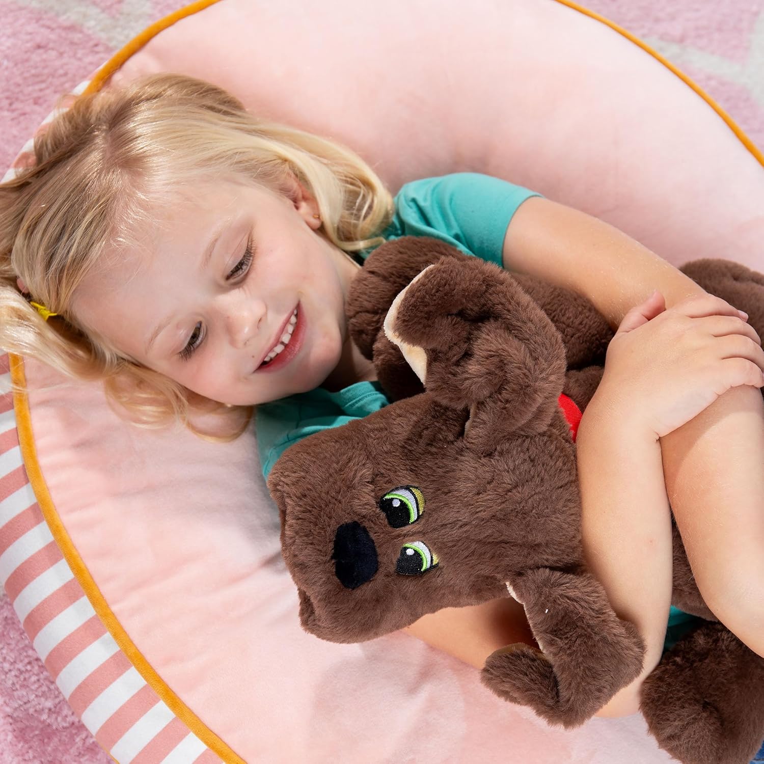 Basic Fun Pound Puppies Weighted Snuggles Plush – Dark Brown with Long Ears – Soft Weighted Plush Comfort Toy with Classic Design – For Ages 3+
