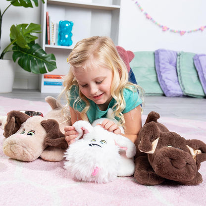 Basic Fun Pound Puppies Weighted Snuggles Plush – White with Fluffy Beard – Calming Comfort Toy with Soft Weighted Body – Classic Huggable Style for Kids & Fans