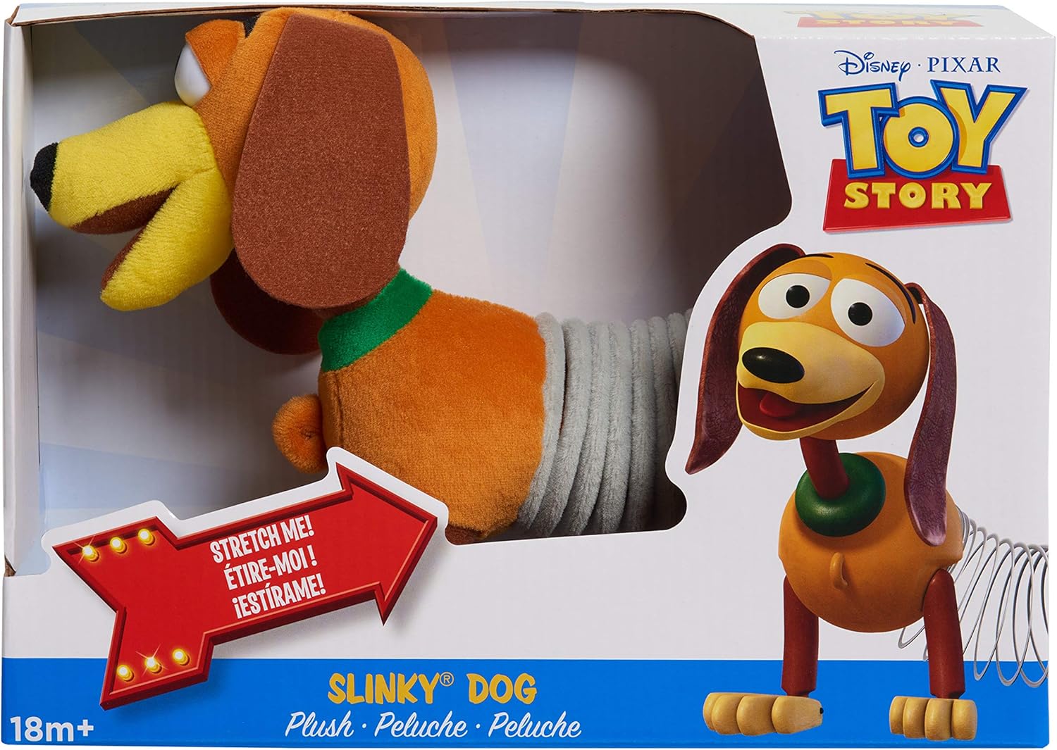Disney et Pixar Toy Story Slinky Dog Plushie, Jouet Fidget Jouet pour Enfants à partir de 18 Mois Just Play