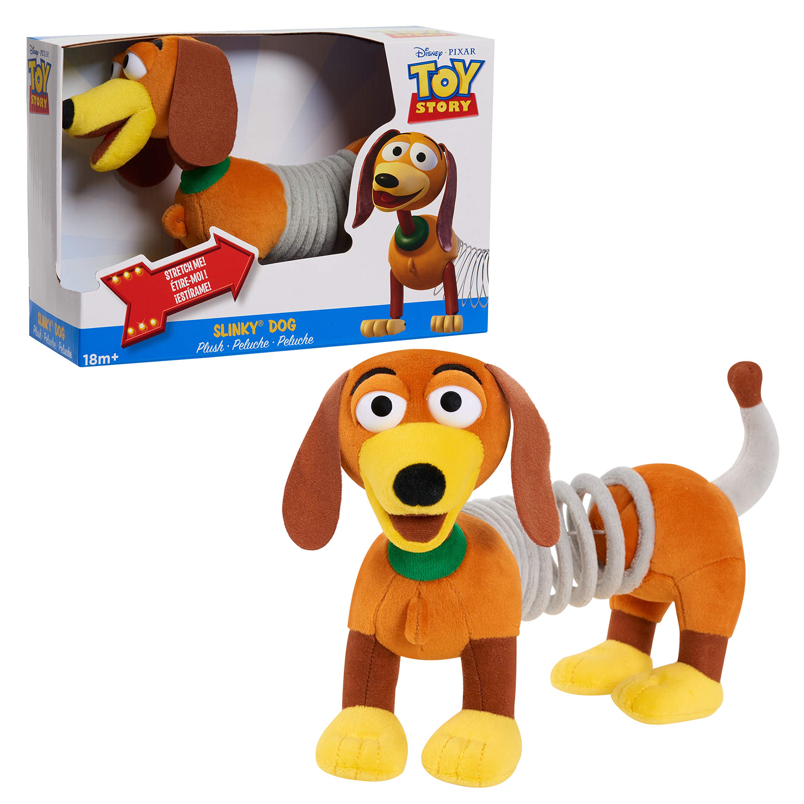 Disney et Pixar Toy Story Slinky Dog Plushie, Jouet Fidget Jouet pour Enfants à partir de 18 Mois Just Play