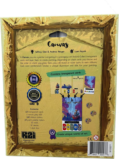 Road to Infamy Games Canvas Deluxe Edition Game: Wooden Classic Board Game, 168+ Years, 100 Wooden Ribbon Marks, 20 Wooden Inspiration Tokens, 8 Bonus Award Cards