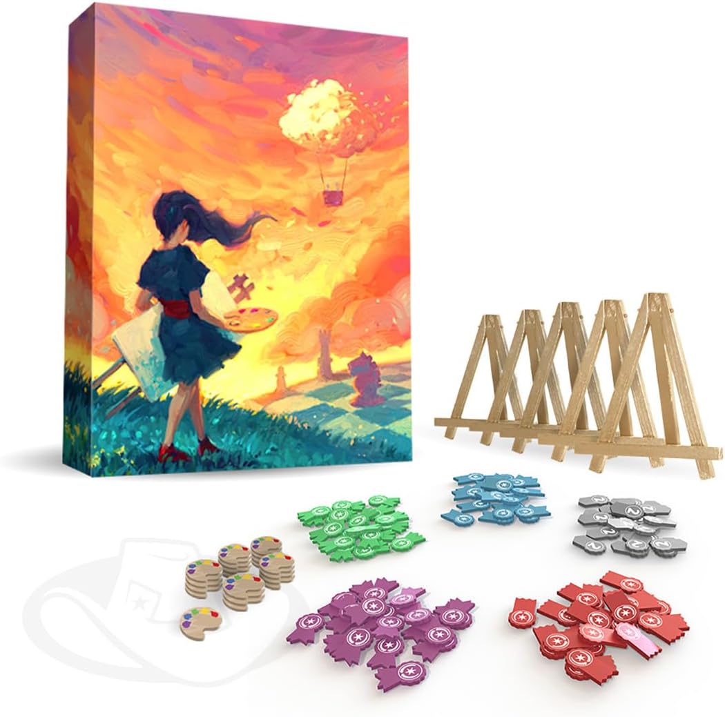 Road to Infamy Games Canvas Deluxe Edition Game: Wooden Classic Board Game, 168+ Years, 100 Wooden Ribbon Marks, 20 Wooden Inspiration Tokens, 8 Bonus Award Cards