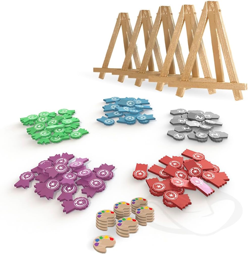 Road to Infamy Games Canvas Deluxe Edition Game: Wooden Classic Board Game, 168+ Years, 100 Wooden Ribbon Marks, 20 Wooden Inspiration Tokens, 8 Bonus Award Cards