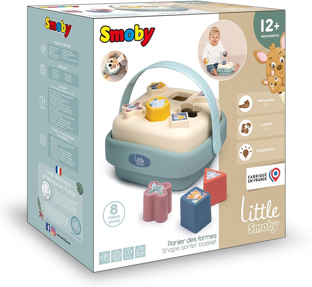Smoby Little Shape Sorter - Shape and Color Recognition - Handle Included - From 12 Months - Made in France
