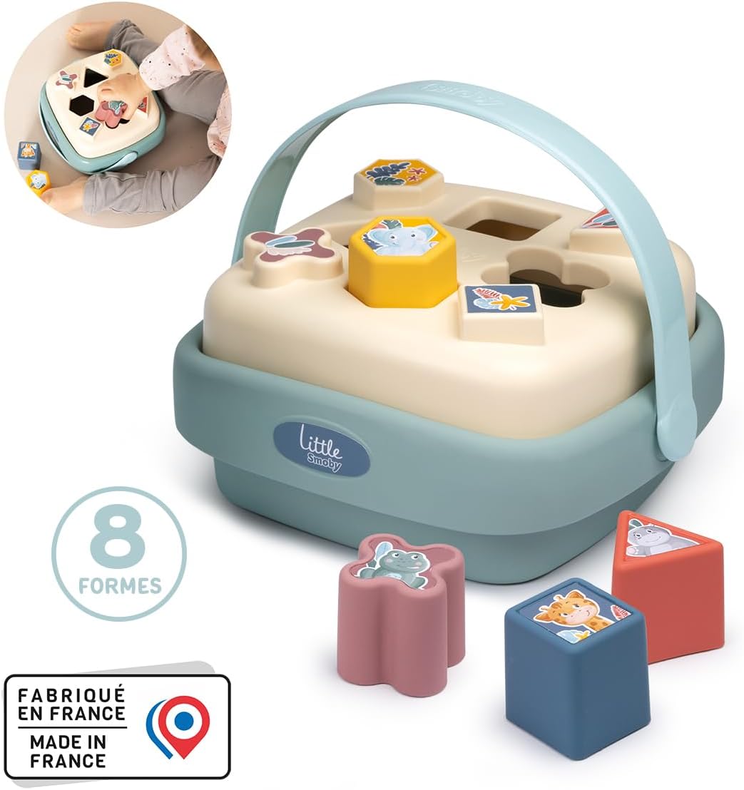 Smoby Little Shape Sorter - Shape and Color Recognition - Handle Included - From 12 Months - Made in France