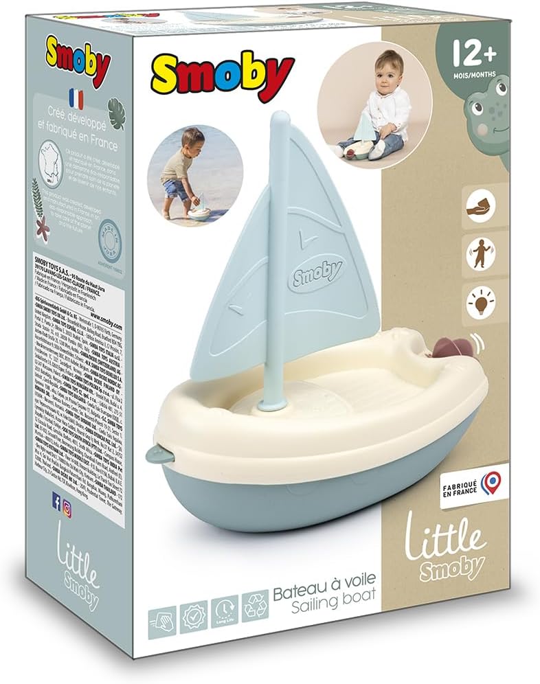 Kleine Smoby - Zeilboot - Badspeelgoed - Schoepenrad - Bevordert de behendigheid - Vanaf 12 maanden - Gemaakt in Frankrijk