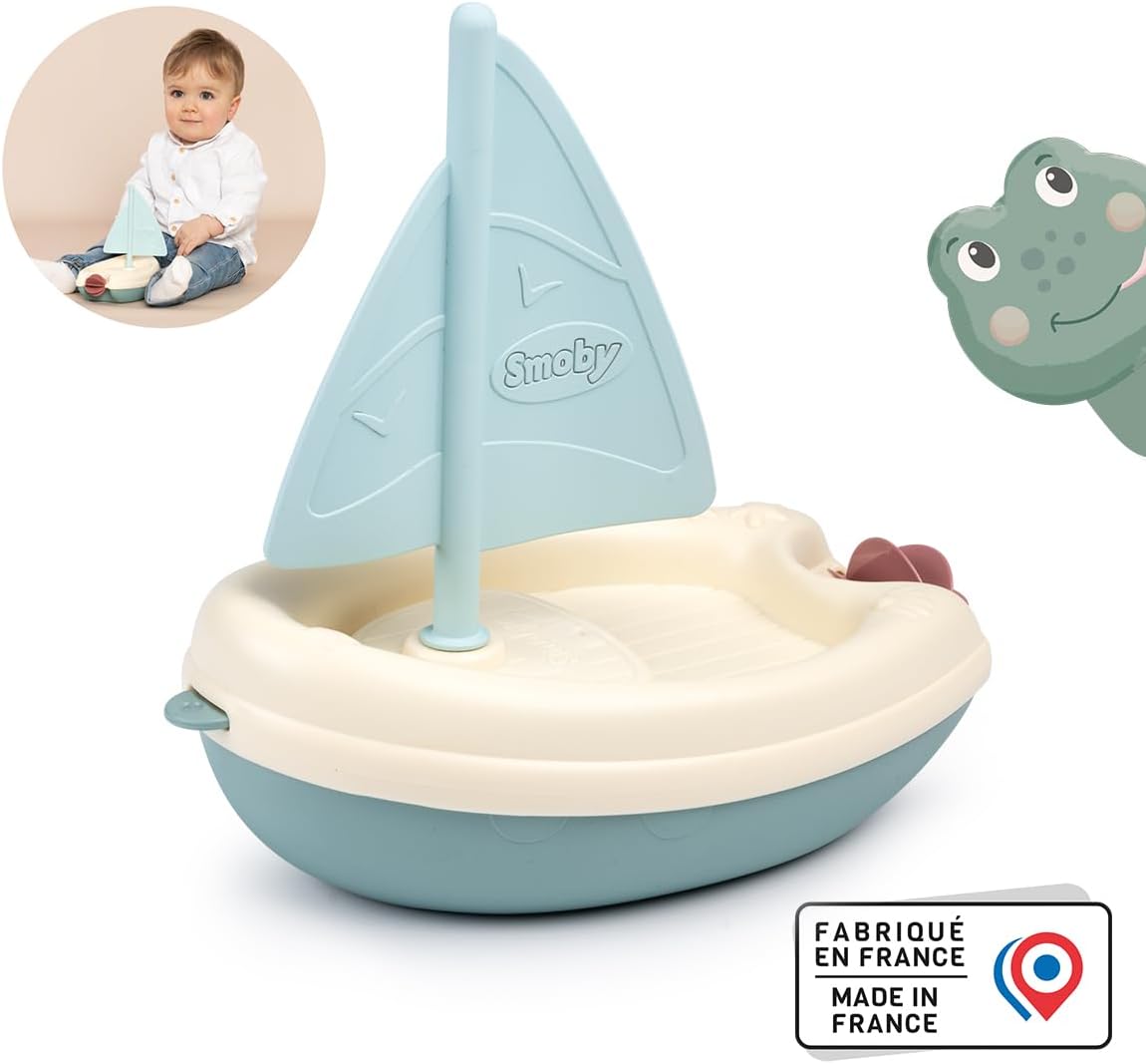Kleine Smoby - Zeilboot - Badspeelgoed - Schoepenrad - Bevordert de behendigheid - Vanaf 12 maanden - Gemaakt in Frankrijk