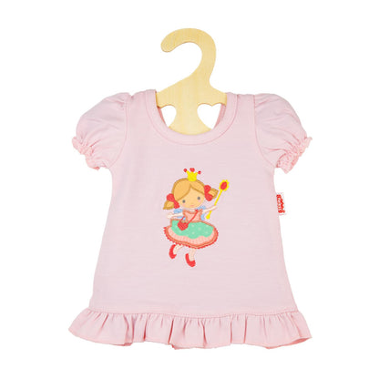 Heless 1565 - "Princess Emily" poppennachtjapon, in roze met prinsessenmotief, voor poppen en knuffels van 28-35 cm